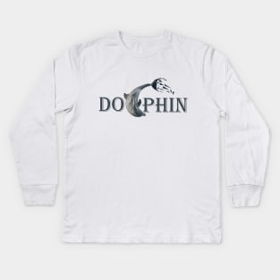 dolphin lowpoly art Kids Long Sleeve T-Shirt